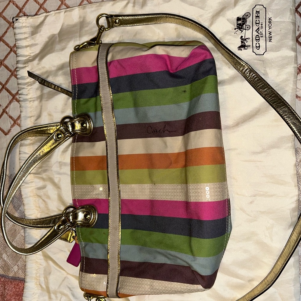 authentic coach bag with a wallet fair condition